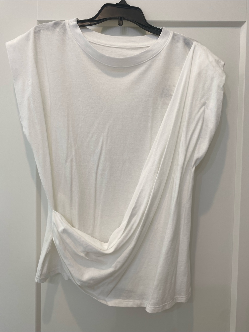 a new day White Short Sleeve Drape Front Tee